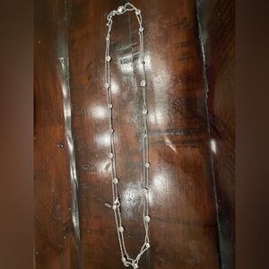 Nadri silver station necklace with cz stones